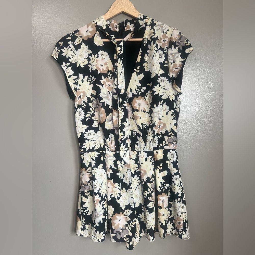 Sugar + Lips floral romper pleated resort wear beach wedding guest feminine‎